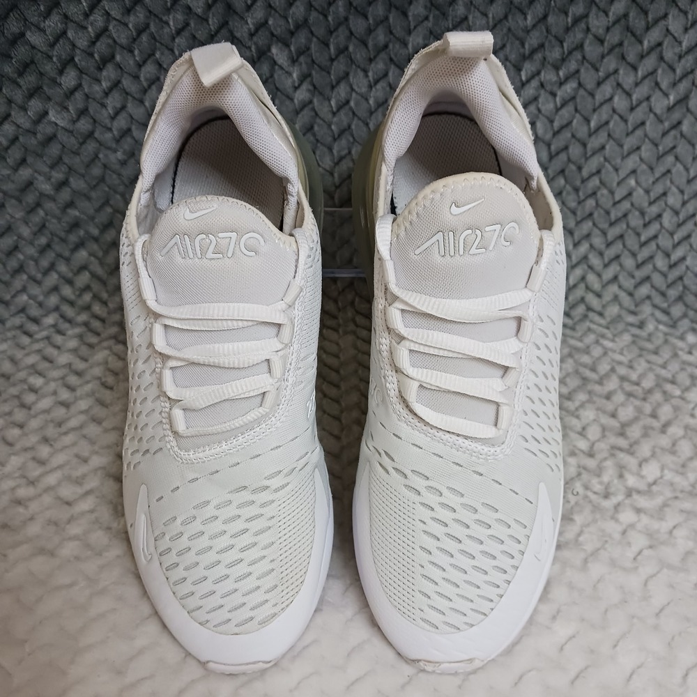 Nike Air Max 270 White Metallic Silver GS Walking Running Shoes Sz 6.5Y Womens 8 - Picture 5 of 14